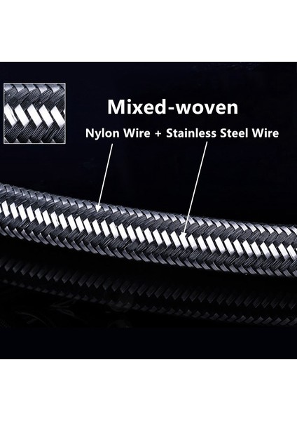 200CM Tarzı Dış Çap 14XİÇ Çap 7mm Mutfak Banyo Bataryası Için Sianco Paslanmaz Çelik Tesisat Patlama Geçirmez Esnek Örgülü Hortum Su Borusu 20CM~200CM (Yurt Dışından)