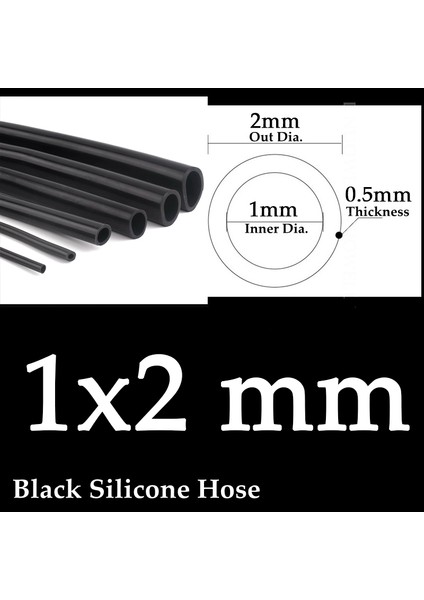 1X2MM Tarzı 10 Milyon 1~6mm Siyah Silikon Boru Esnek Akvaryum Hava Pompası Yumuşak Kauçuk Hortum Isıya Dayanıklı Yüksek Basınçlı Havalandırma Borusu (Yurt Dışından)