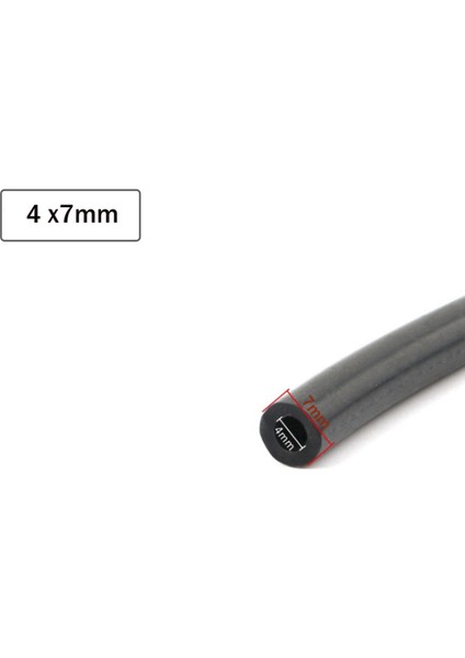 4X7MM Tarzı 1m Siyah Pürüzsüz Nitril Kauçuk Yakıt Hortumu Benzin Dizel Yağ Hattı Karbüratör Hortumu Boru Metre 3MM~19MM (Yurt Dışından)