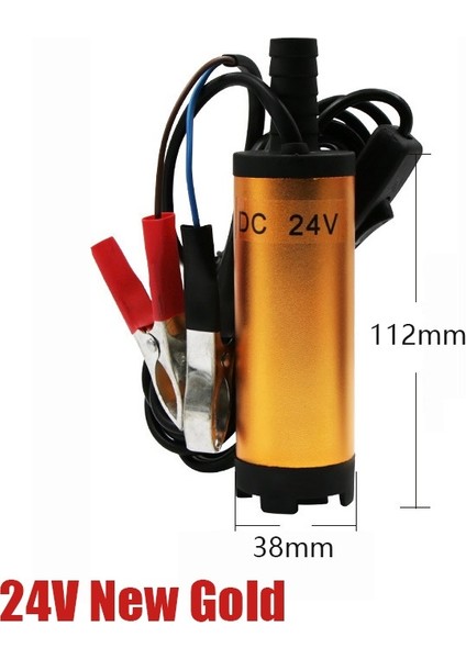 24V-YENI-ALTIN Taşınabilir Mv 24V Dc Elektrikli Daldırma Pompa Dizel Yakıt Su Alüminyum Alaşım Kabuk 12L/DK Yakıt Transfer Pompası (Yurt Dışından)