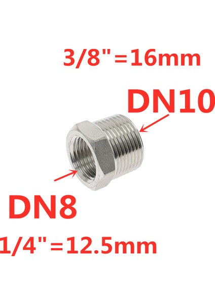 DN10 - Dn8 Stili Su Gazı Yağ Için Paslanmaz Çelik Boru Bağlantı Elemanları Kalp Azaltıcı Mafsallı Bsp Erkek Dişi Konu Tonifiye - E-Ticaret (Yurt Dışından)