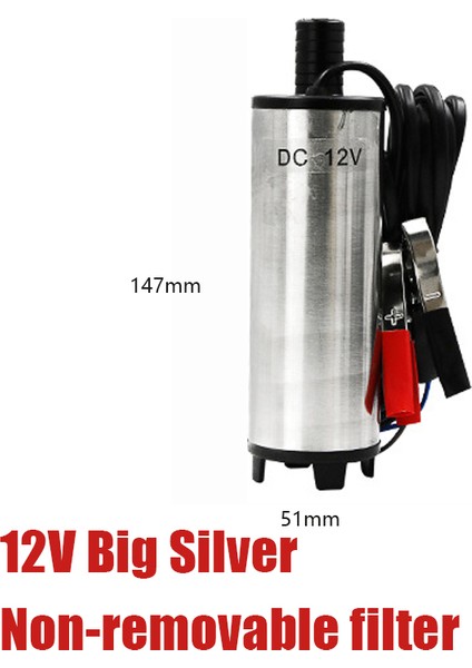 12V-51MM-S-YOK 12V 24V Elektrikli Daldırma Dizel Yağ Su Pompası - Dizel Yağ Su Daldırma Lmin Yakıt Transfer Pompası (Yurt Dışından)