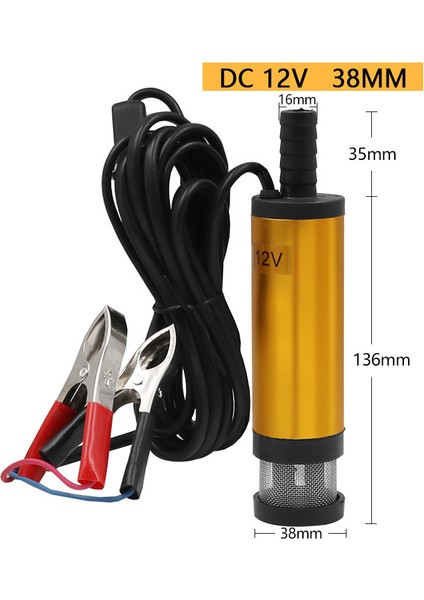 Altın Kutusu Yok 12V Dc Elektrikli Dalgıç Yakıt Transfer Pompası Dizel Yağ Su 12L Dakika Yakıt Transfer Pompası Taşınabilir Mini (Yurt Dışından)