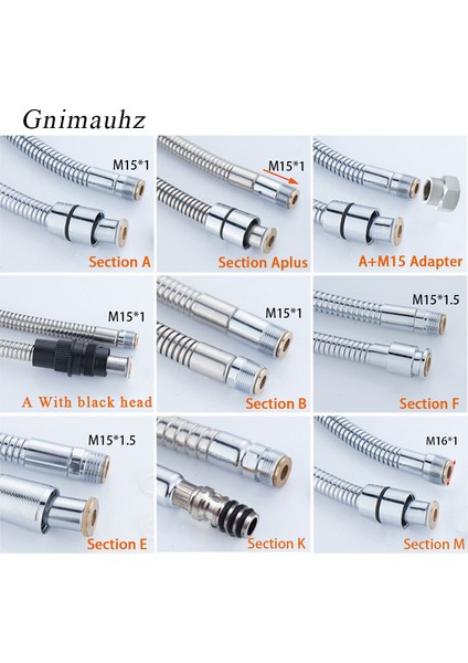 1,8 M'lik Bir Stil Paslanmaz Çelik Krom Yüzeyli Çekilebilir Duş Borusu, Banyo Lavabo Mutfak Gider Musluğu Özel Hortum (Yurt Dışından) fiyatları