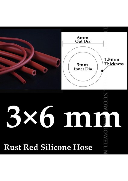 3X6MM Tarzı 3 Milyon I.D2~16MM Paslanmaz Kırmızı Silikon Boru Isıya Dayanıklı Otomobil Yağ Borusu Vakum Soğutma Borusu Hava Pompası Yumuşak Kauçuk Hortum (Yurt Dışından)