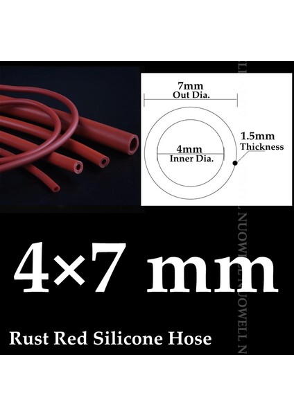 4X7MM Tarzı 3 Milyon I.D2~16MM Paslanmaz Kırmızı Silikon Boru Isıya Dayanıklı Otomobil Yağ Borusu Vakum Soğutma Borusu Hava Pompası Yumuşak Kauçuk Hortum (Yurt Dışından)
