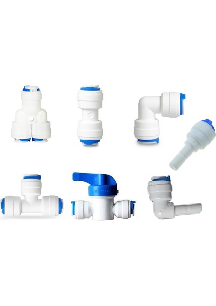 T Şekli 9,5-9,5 mm Stili Ters Osmoz Hızlı Bağlantı Hortum Bağlantı Tee Y Bağlayıcı 2 Yönlü Eşit Dirsek Düz Ro Su Plastik Fitting (Yurt Dışından)