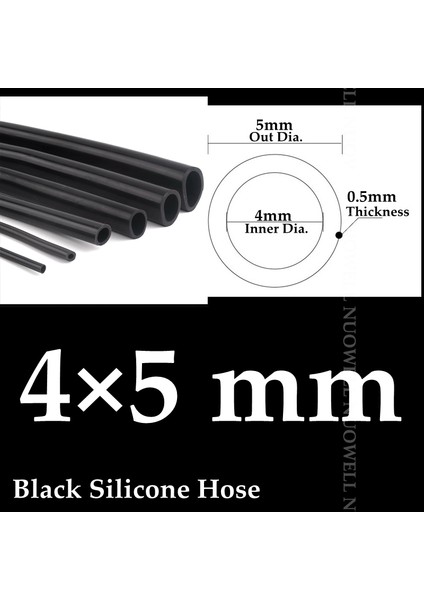 4X5MM Tarzı 1 Milyon 1~6mm Siyah Silikon Boru Esnek Akvaryum Hava Pompası Yumuşak Kauçuk Hortum Isıya Dayanıklı Yüksek Basınçlı Havalandırma Borusu (Yurt Dışından)