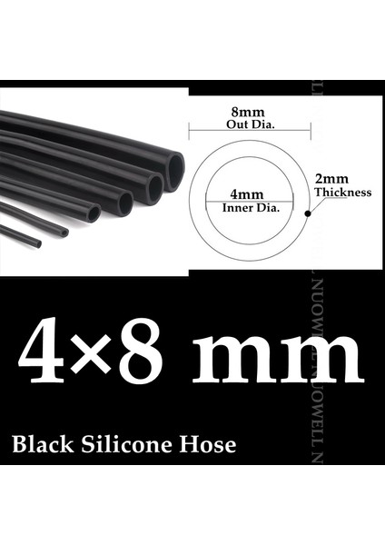 4X8MM Tarzı 10 Milyon 1~6mm Siyah Silikon Boru Esnek Akvaryum Hava Pompası Yumuşak Kauçuk Hortum Isıya Dayanıklı Yüksek Basınçlı Havalandırma Borusu (Yurt Dışından)