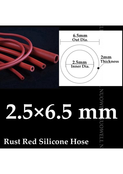 2,5x6,5 mm Stili 5 Milyon I.D2~16MM Paslanmaz Kırmızı Silikon Boru Isıya Dayanıklı Otomobil Yağ Borusu Vakum Soğutma Borusu Hava Pompası Yumuşak Kauçuk Hortum (Yurt Dışından)