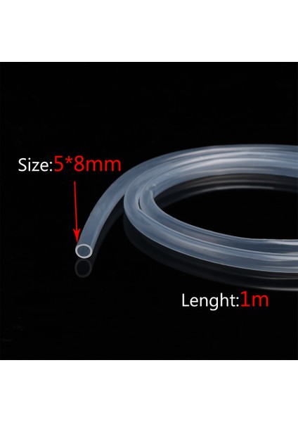 5x8 mm Tarzı 5 Metre 1m Gıda Sınıfı Şeffaf Şeffaf Silikon Hortum Dış Çap Esnek Silikon Boru (Yurt Dışından)