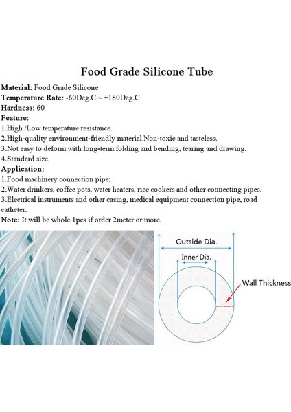 Net Stil Kimlik 5mm Dış Çap 8mm 1 Metre Silikon Boru Id Esnek Kauçuk Hortum Gıda Sınıfı Yumuşak Içecek Borusu Su Bağlantısı (Yurt Dışından) fırsatları