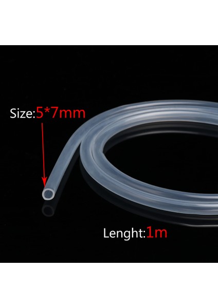 5x7 mm Tarzı 5 Metre 1m Gıda Sınıfı Şeffaf Şeffaf Silikon Hortum Dış Çap Esnek Silikon Boru (Yurt Dışından)