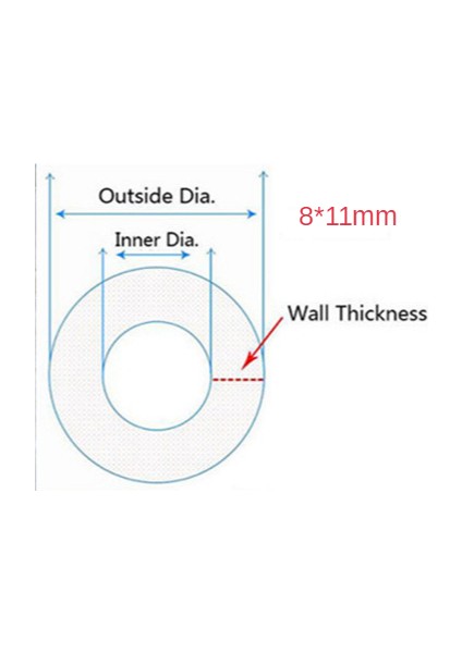 8X11 mm Stili 5 Metre Metreler Şeffaf Gıda Kalitesi Silikon Hortum Esnek Bahçe Kauçuk Hortum Akvaryum Yumuşak Boru (Yurt Dışından)