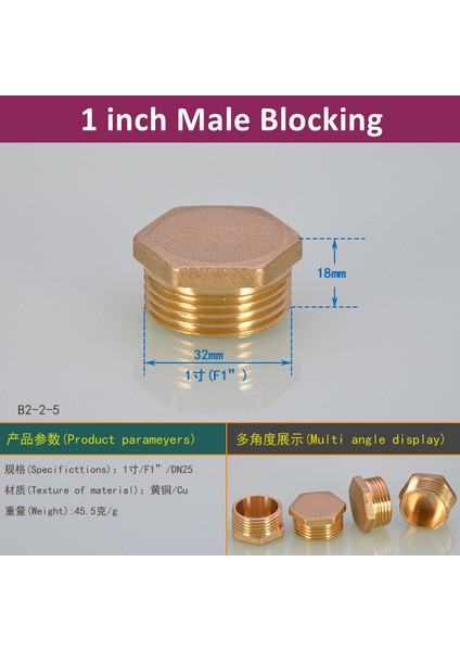 1 Inç Erkek Tarzı 10 Parça Erkek Dişi Konu Brae Hex Head Son Kapak Fiş Bağlantı Hızlı Bağlayıcı Pirinç Evrensel Musluk Adaptörü (Yurt Dışından)