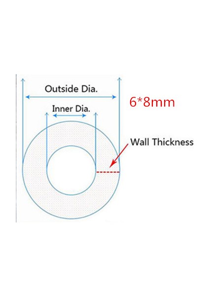 6x8 mm Stili 3 Metre Metreler Şeffaf Gıda Kalitesi Silikon Hortum Esnek Bahçe Kauçuk Hortum Akvaryum Yumuşak Boru (Yurt Dışından)