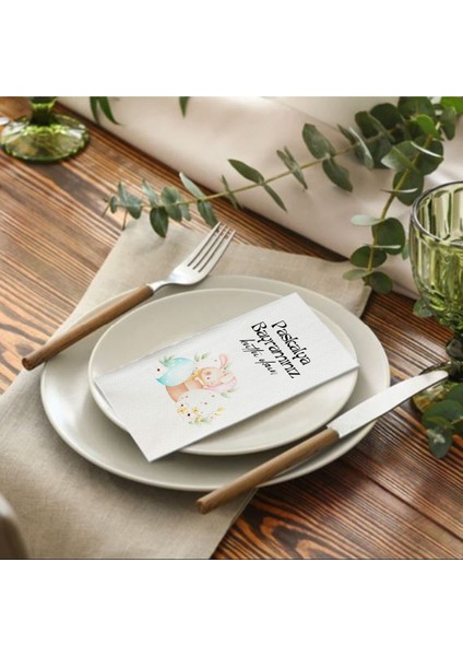 Paskalya Bayramınız Kutlu Olsun Yazılı Baskılı Sunum Servis Peçetesi 20'li fiyatları