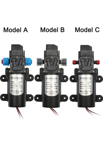Adaptörlü Bir Dc 12V 60W Mikro Elektrikli Diyafram Su Pompası Otomatik Anahtar 5l/dak Yüksek Basınçlı Araba Yıkama Sprey Su Pompası 0.8mpa 5l/dak (Yurt Dışından)