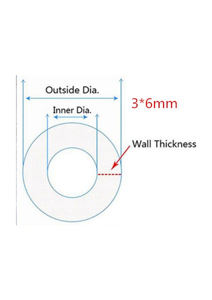 3x6 mm Stili 5 Metre Metreler Şeffaf Gıda Kalitesi Silikon Hortum Esnek Bahçe Kauçuk Hortum Akvaryum Yumuşak Boru (Yurt Dışından)
