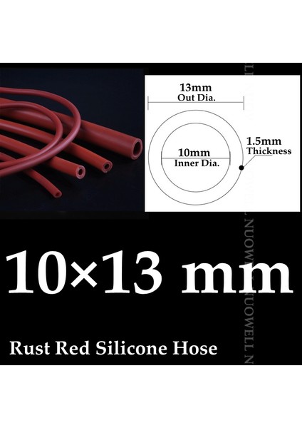 10X13MM Tarzı 5 Milyon I.D2~16MM Paslanmaz Kırmızı Silikon Boru Isıya Dayanıklı Otomobil Yağ Borusu Vakum Soğutma Borusu Hava Pompası Yumuşak Kauçuk Hortum (Yurt Dışından)
