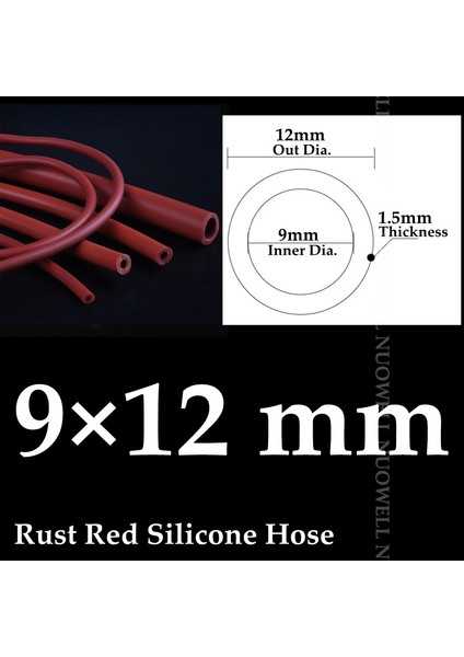 9X12MM Tarzı 5 Milyon I.D2~16MM Paslanmaz Kırmızı Silikon Boru Isıya Dayanıklı Otomobil Yağ Borusu Vakum Soğutma Borusu Hava Pompası Yumuşak Kauçuk Hortum (Yurt Dışından)