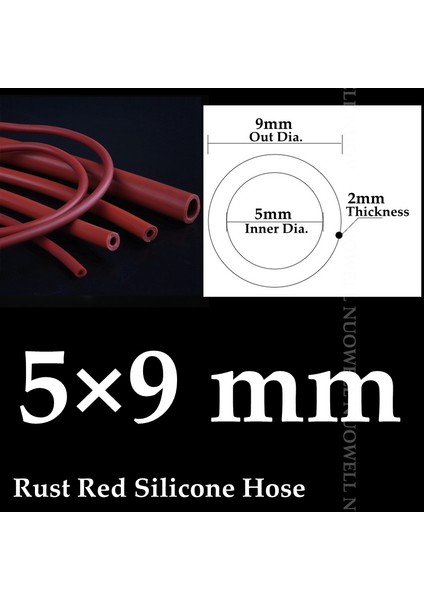5X9MM Tarzı 10 Milyon I.D2~16MM Paslanmaz Kırmızı Silikon Boru Isıya Dayanıklı Otomobil Yağ Borusu Vakum Soğutma Borusu Hava Pompası Yumuşak Kauçuk Hortum (Yurt Dışından)