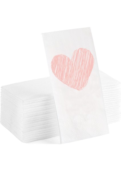 Kalp Baskılı Sunum Servis Peçetesi 20'li