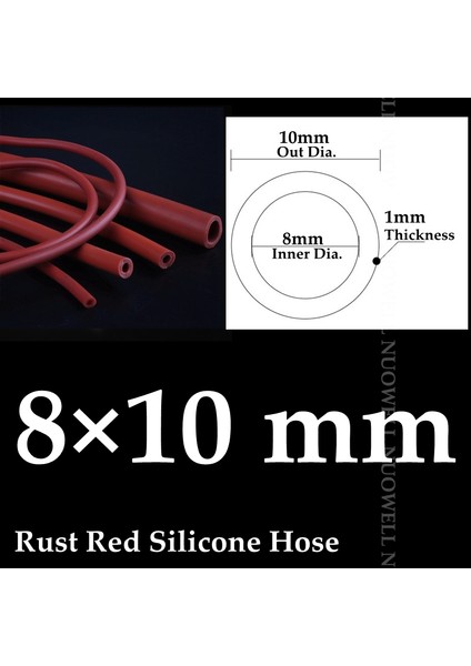 8X10MM Tarzı 5 Milyon I.D2~16MM Paslanmaz Kırmızı Silikon Boru Isıya Dayanıklı Otomobil Yağ Borusu Vakum Soğutma Borusu Hava Pompası Yumuşak Kauçuk Hortum (Yurt Dışından)