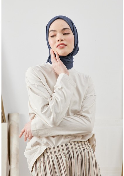 Gece Mavisi Fresh Scarfs Bambu Şal