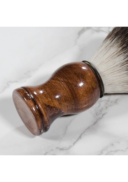 Erkekler Tıraş Fırçası Tıraş Ahşap Saplı Yüz Sakal Temizleme Cihazı Yüksek Kalite Pro Salon Aracı Emniyetli Jilet Fırçası (Yurt Dışından)