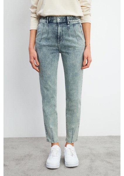 Norah Ice Blue Beli Lastikli Jean Pantolon - Ice Blue modelleri