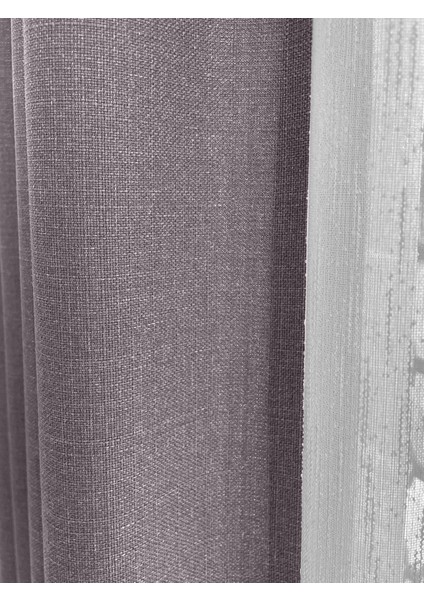 Alaska Keten Fon Perde Açık Gri Tek Kanat (Pilesiz)