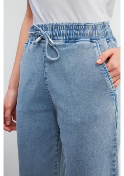 Marla Sky Blue Yüksek Bel Slouchy Jogger Pantolon - Sky Blue fırsatları