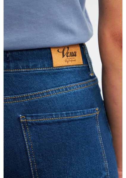 Emilie Dark Blue Bootcut Jean Pantolon - Dark Blue fırsatları