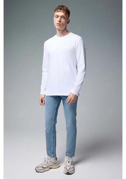 Edward Tint Med Blue Slim Straight Jean Pantolon - Tınt Med Blue