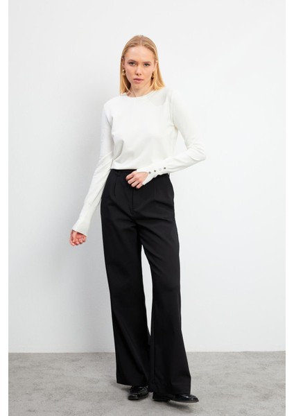 Chloe Wide Leg Kaşe Pantolon - Siyah fiyatları