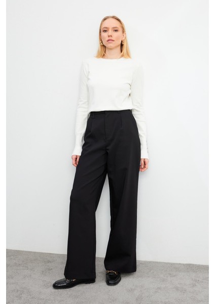 Chloe Wide Leg Kaşe Pantolon - Siyah modelleri