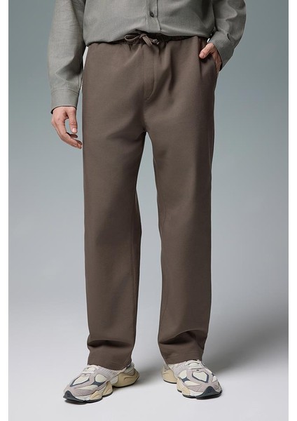 Steve Beli Lastikli Slouchy Düz Paça Smart Pantolon - Ağaç Kabuğu fiyatları