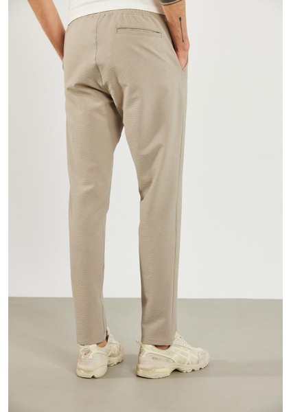 Alfred Beli Lastikli Slim Straight Gofre Pantolon - Gri fiyatları