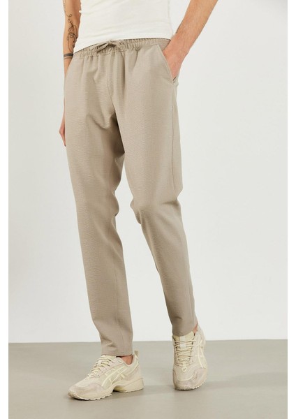 Alfred Beli Lastikli Slim Straight Gofre Pantolon - Gri indirimleri