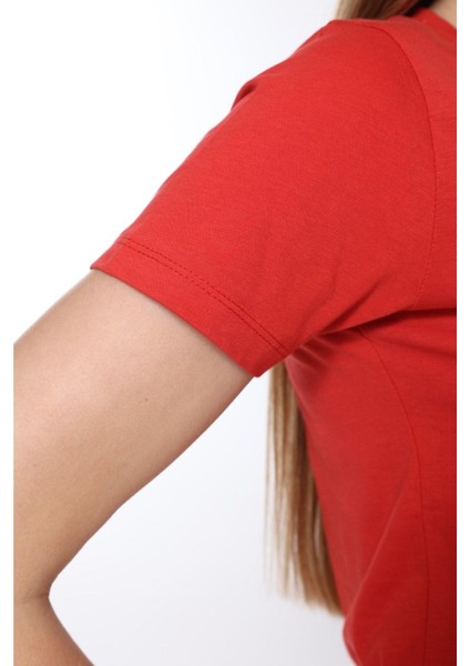 %100 Pamuk Süper Kalite V Yaka Kadın Basic Tişört Örme Pamuk Penye T-Shirt fırsatları