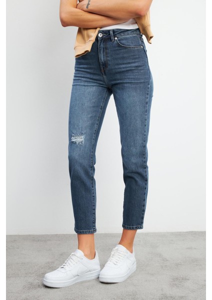 Jessica Dark Blue Mom Jean Pantolon - Dark Blue fiyatları
