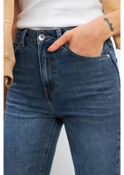 Jessica Dark Blue Mom Jean Pantolon - Dark Blue modelleri