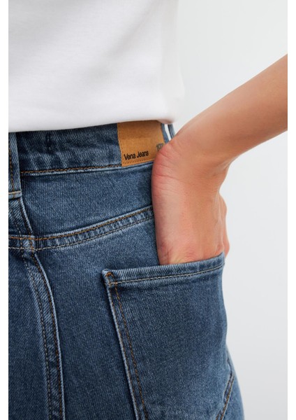 Jessica Dark Blue Mom Jean Pantolon - Dark Blue fırsatları