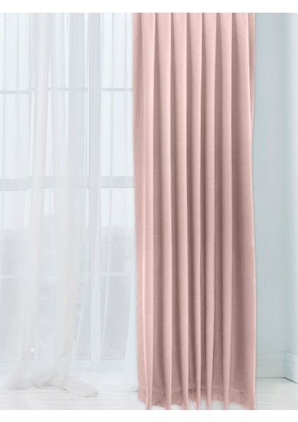 Alaska Keten Fon Perde Pudra Tek Kanat (Pilesiz) fırsatları