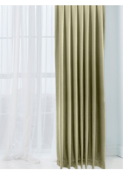 Alaska Keten Fon Perde Çağla Tek Kanat (Pilesiz) fırsatları