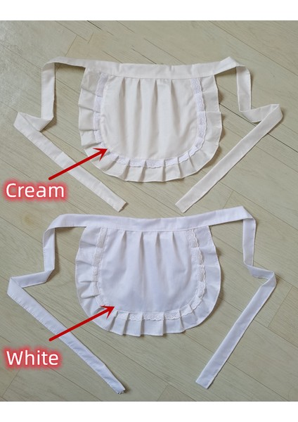 (8)Beyaz Stil Küçük Beyaz Yarım Bel Dantel Büzgülü Önlük Kadın Avental De Cozinha Cosplay Dekoratif Önlük Lolita Elbise Için (Yurt Dışından) modelleri