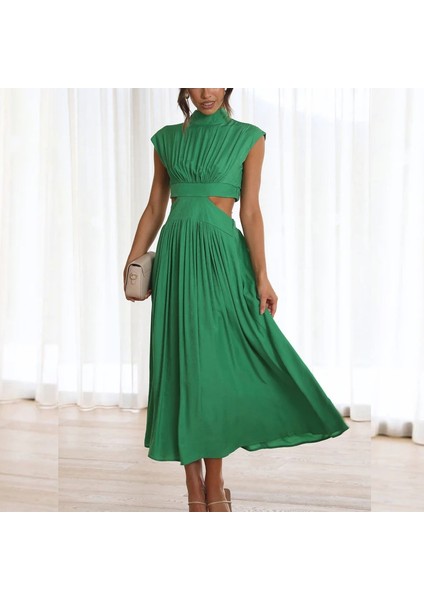Açık Mavi Tarzı Xl Boyutu Kadın Bahar Yaz Cepler Uzun Maxi Elbise Düz Renk Moda Kolsuz Kesik Sırt Dekolteli Tatlı Zarif Rahat Elbise Vestido (Yurt Dışından) fiyatları