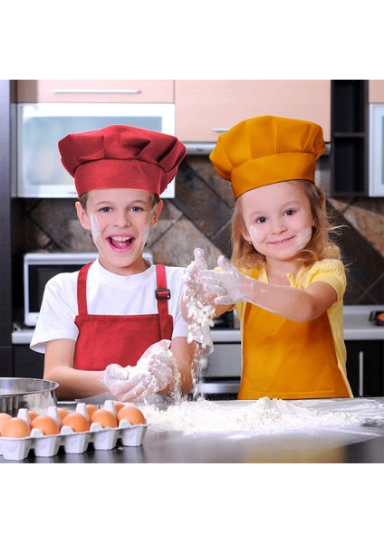 Beyaz Stil M Boyutu Çocuk El Sanatları Önlük ve Şapka Seti Tek Renk Cep Önlük + Lastikli Mutfak Başlığı (Yurt Dışından) fiyatları