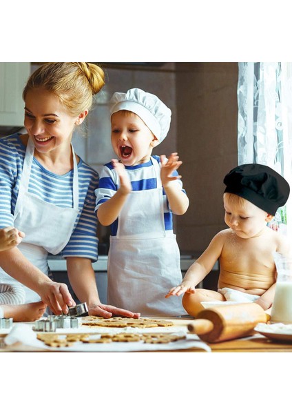 Beyaz Stil M Boyutu Çocuk El Sanatları Önlük ve Şapka Seti Tek Renk Cep Önlük + Lastikli Mutfak Başlığı (Yurt Dışından) modelleri